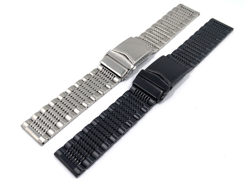 Factory Supply 20mm 22mm Bead of Rice Stainless Steel Watch Strap Band fit for SKX007 Diver Watch Band