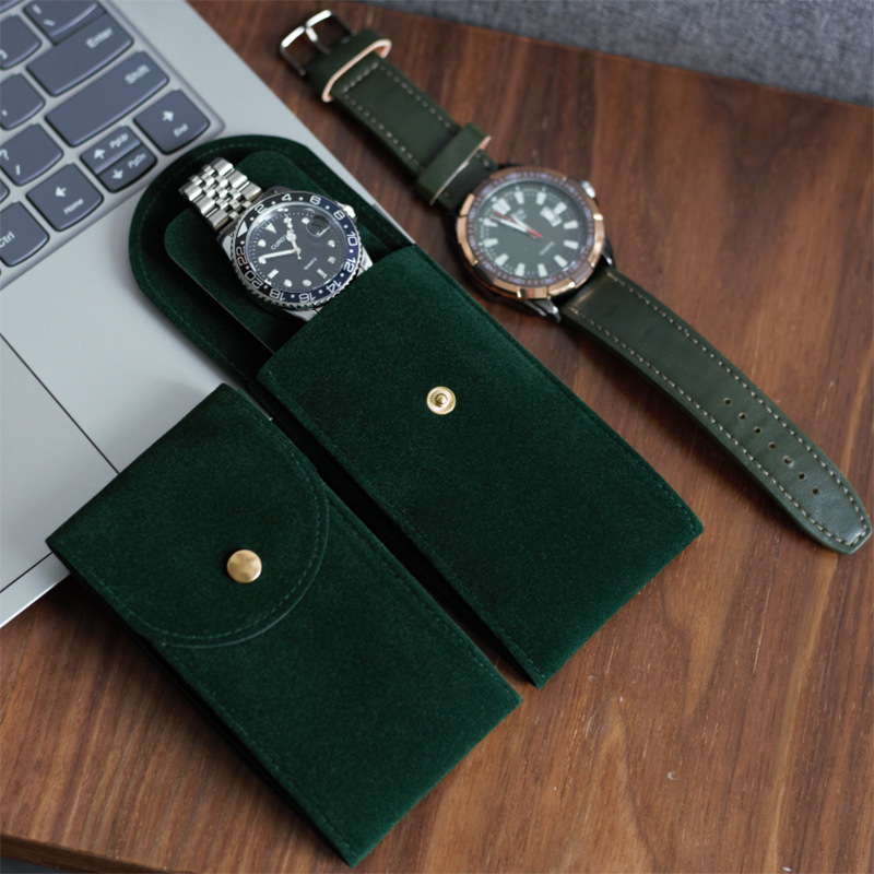 Personalized Travel Jewelry Watch Storage Bag for Rolex Customized Black Green Custom LOGO OEM Luxury Gift  Velert Watch Pouches