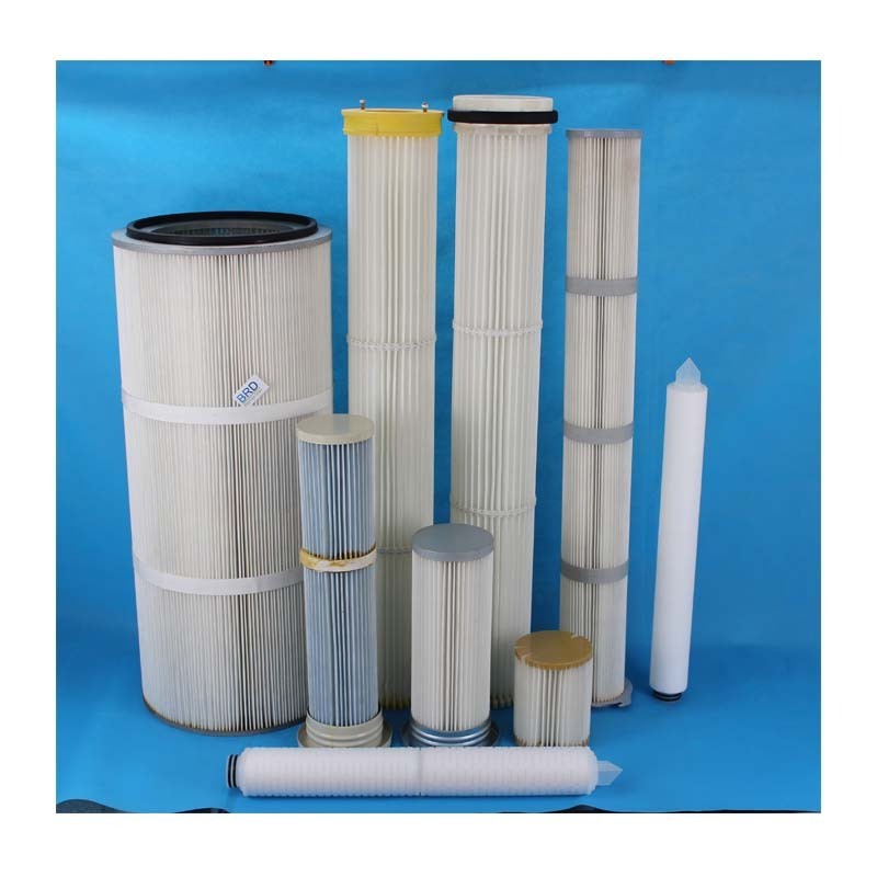 customize  Industrial High Filtration Efficiency Polyester dust collector filter cartridge PTFE HEPA filter for cleaner