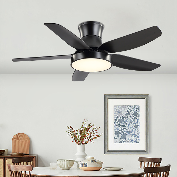 Traditional Design ABS 5 Blades Remote Control 46 Inch Modern Bldc Led Ceiling Fan Lamp