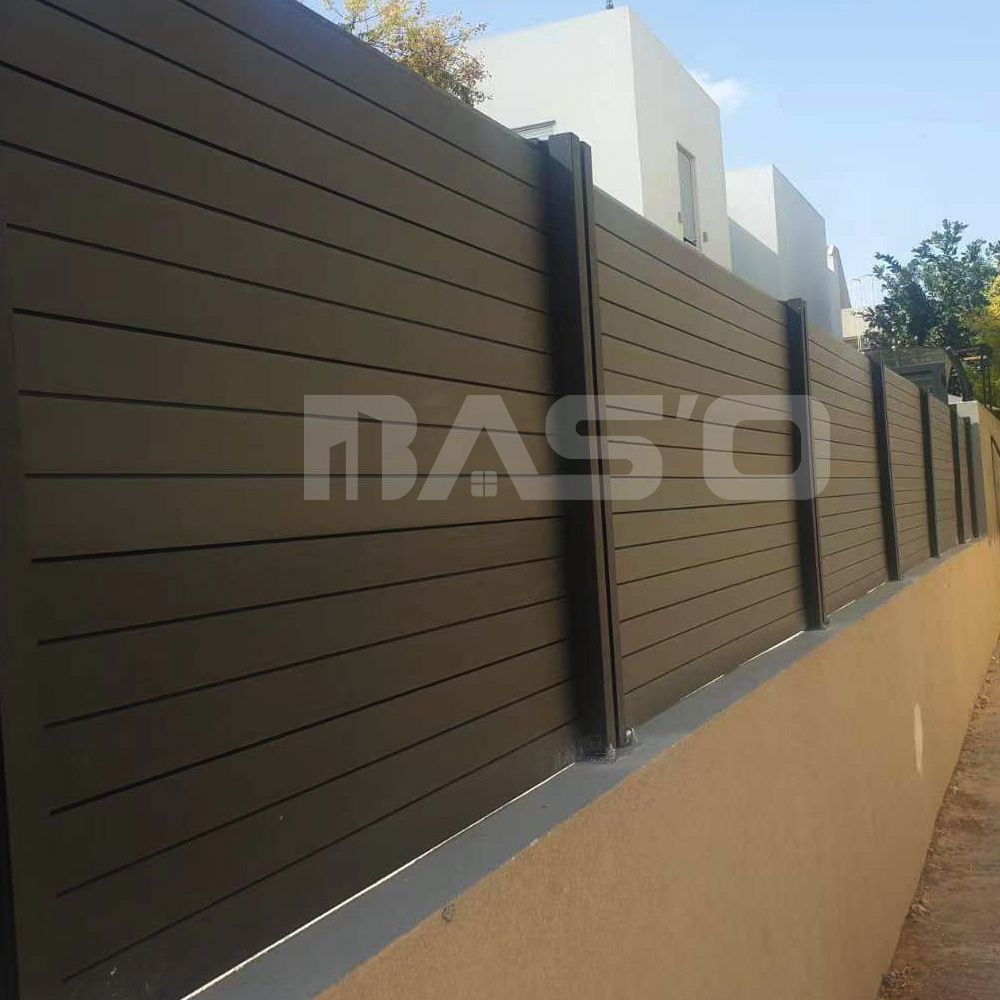 Wholesale WPC Fence Panels with Aluminium Post Cheap Metal Garden Fencing for Patio Park Gate Pool Horses HDPE Frame Material