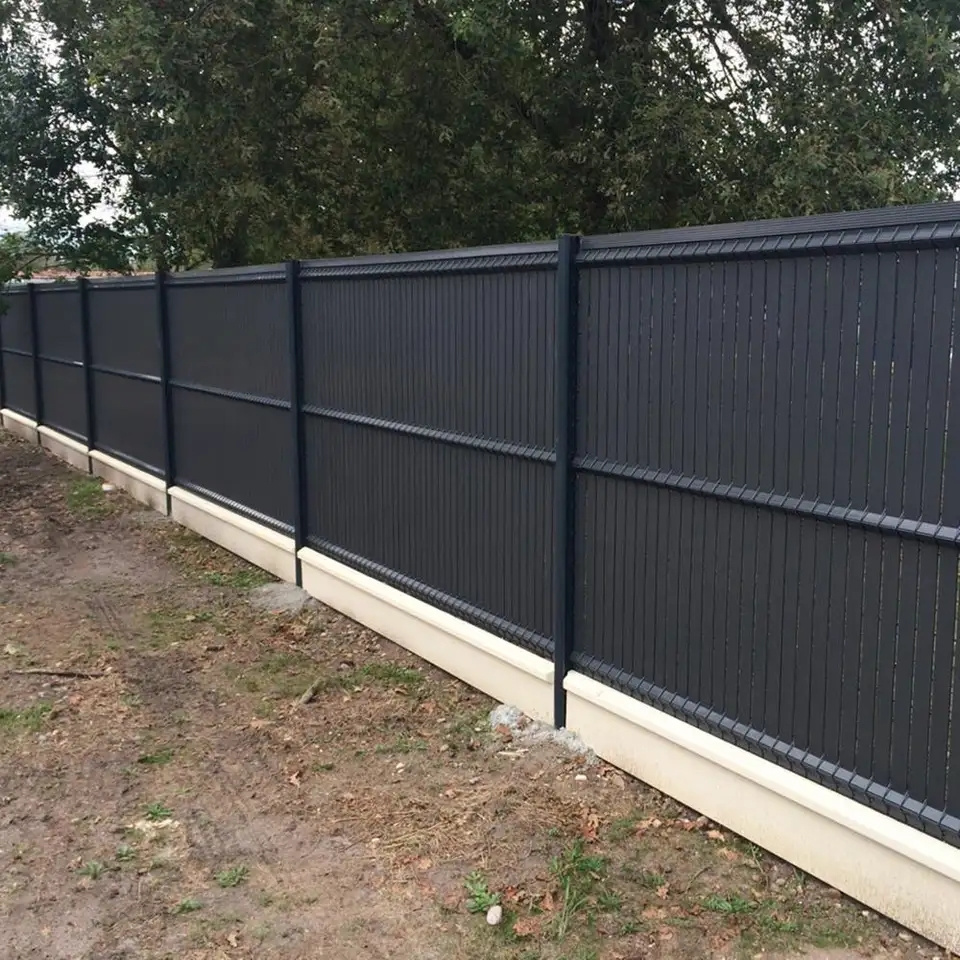 Security Louver Fence and Gate for Outdoor Spaces Easy-to-Assemble WPC with Powder Coating Vinyl Plastic for Pool Usage