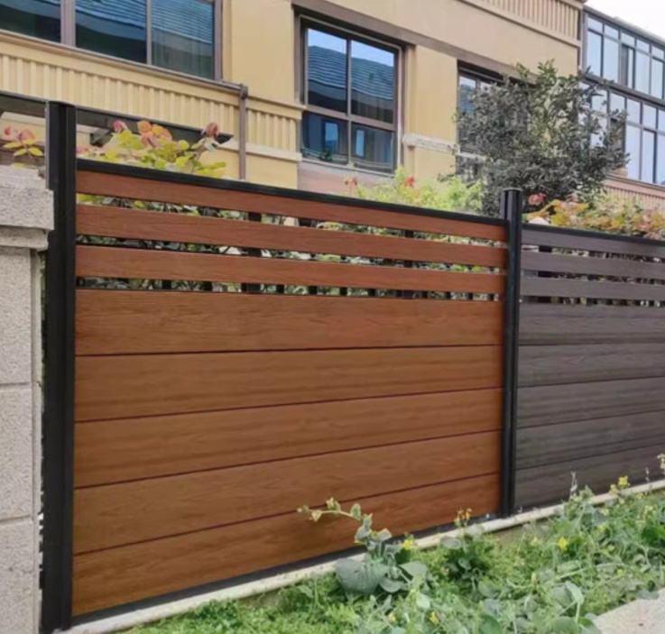 Modern design modular fence aluminum metal horizontal yard privacy slat fence panels outdoor garden fence