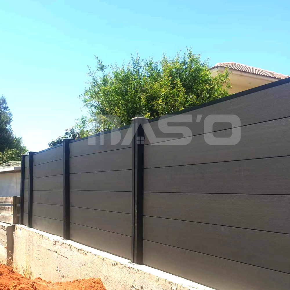 Wholesale WPC Fence Panels with Aluminium Post Cheap Metal Garden Fencing for Patio Park Gate Pool Horses HDPE Frame Material