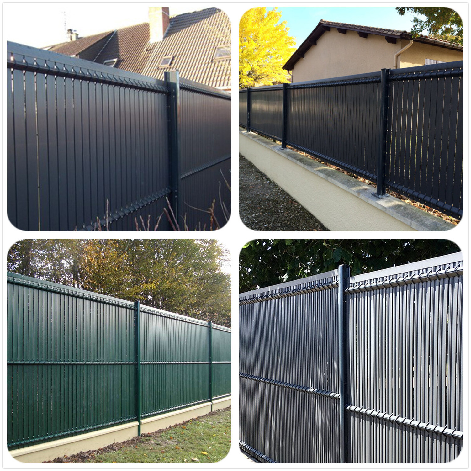 Security Louver Fence and Gate for Outdoor Spaces Easy-to-Assemble WPC with Powder Coating Vinyl Plastic for Pool Usage