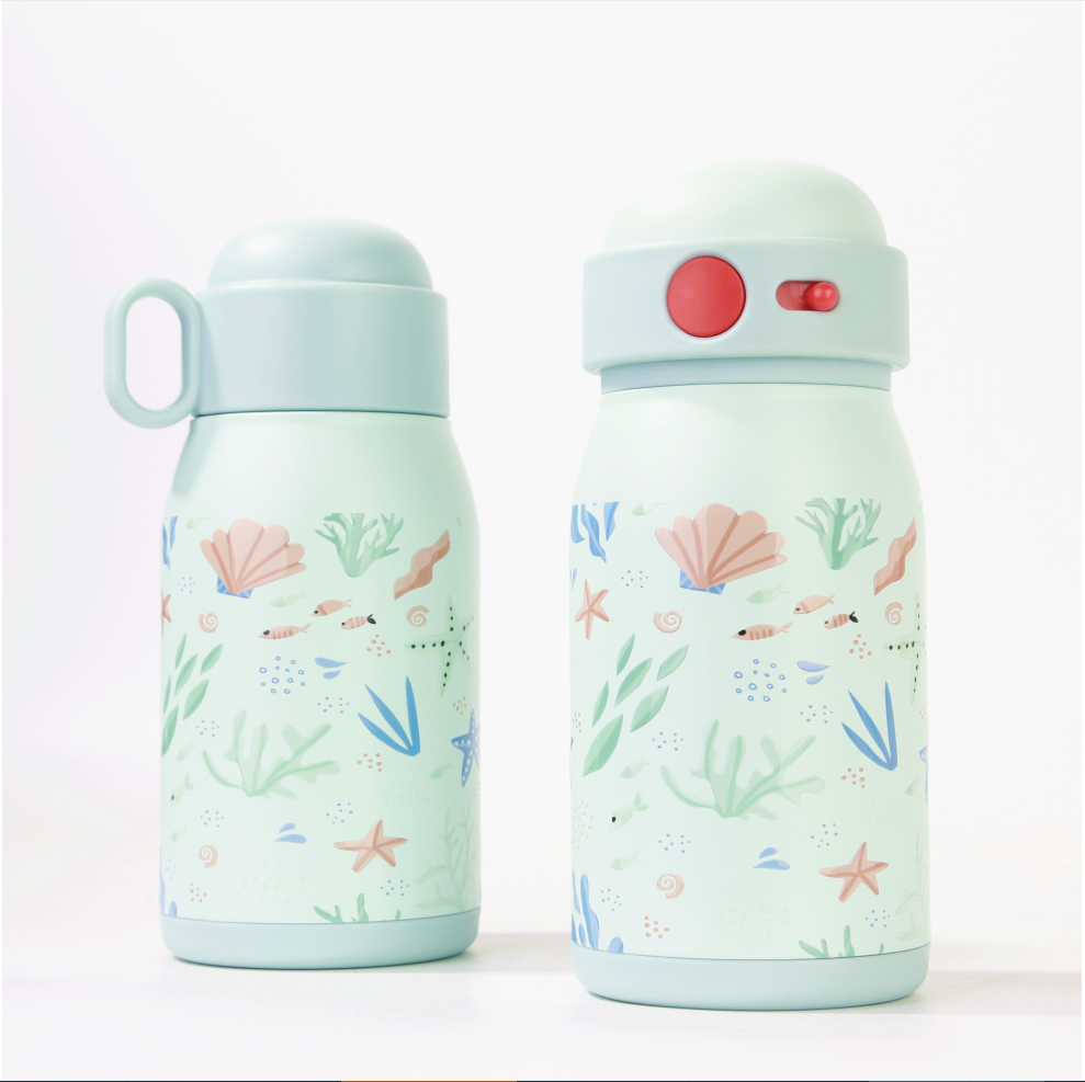 2023 cartoon custom bpa free cute sublimation insulated stainless steel school kids water bottle with straw