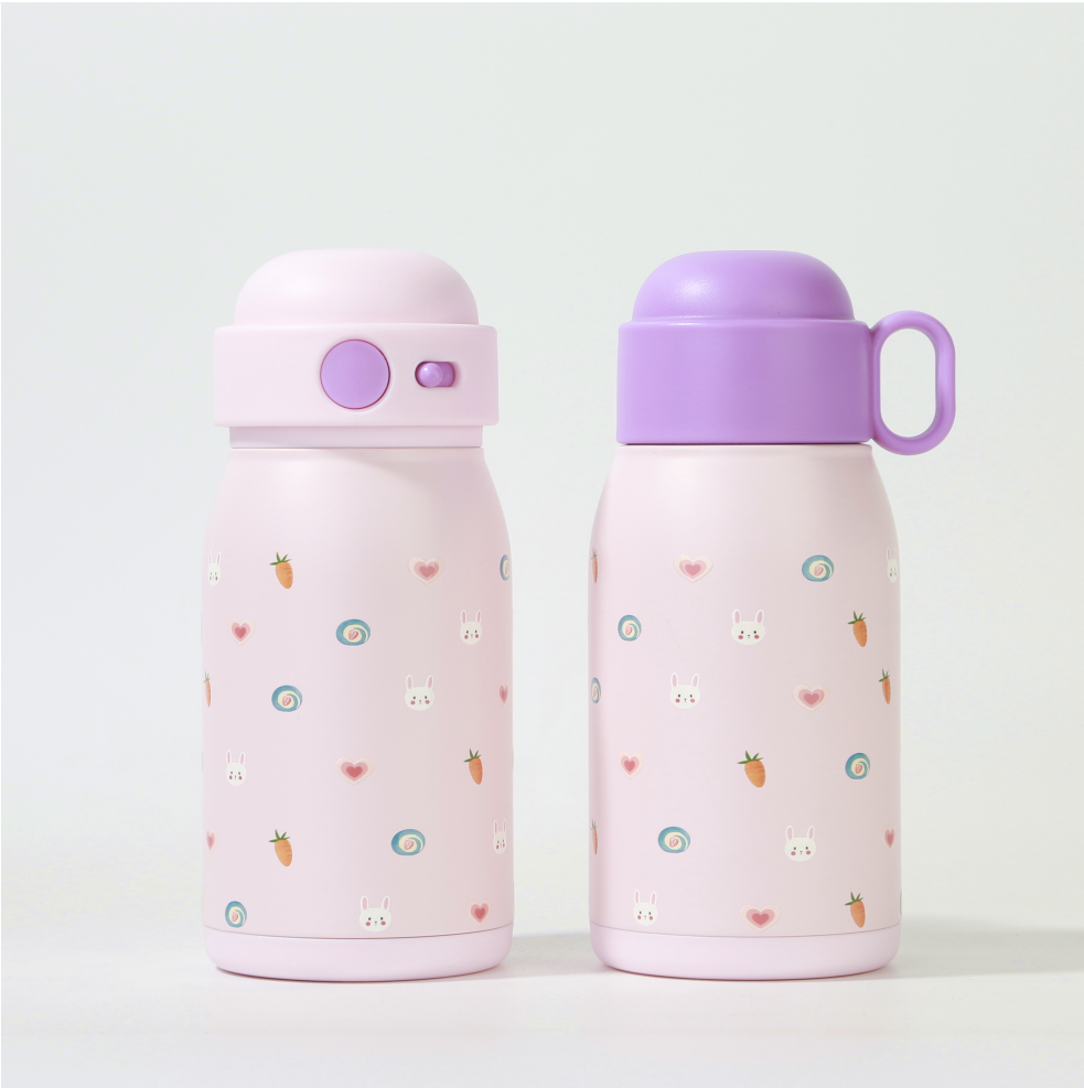 2023 cartoon custom bpa free cute sublimation insulated stainless steel school kids water bottle with straw