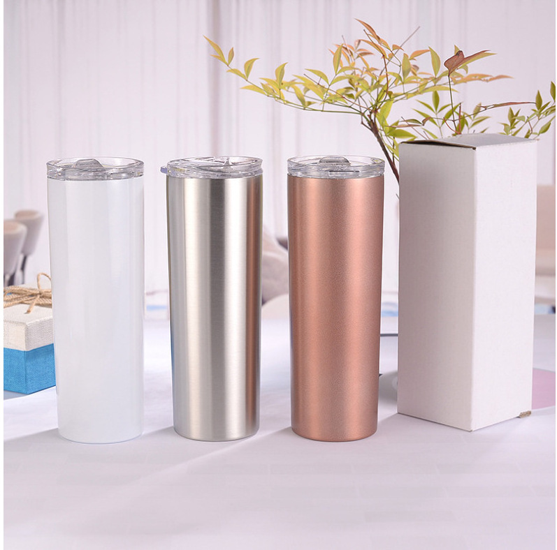 Powder Coated Regular Tumbler with Lid Colorful Stainless Steel Double Wall Car aqua flash Tumbler dome lid