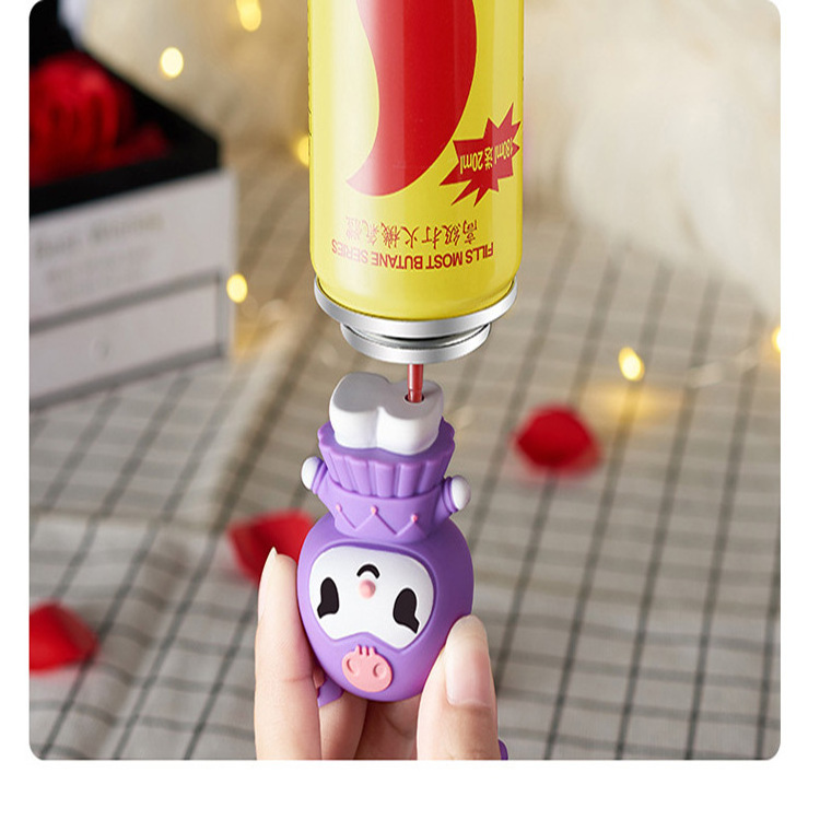 Pink Black Purple kuromi lighter Butane kawaii Doll Windproof refillable jet lighter torch gas cartoon lighter For woman Gift