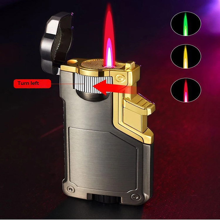 New Three Colors Flame Switch Cartoon Kuromi Lighter Metal windproof Butane Gas Cool Lighter