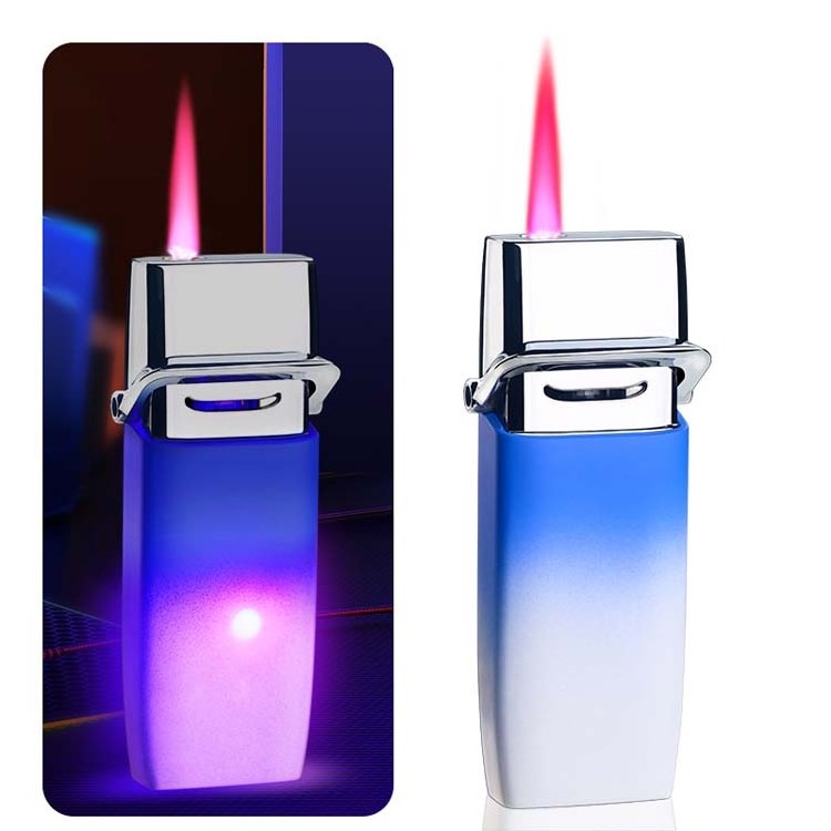 2024 New gas colored light gas lighter is easy to carry and has a windproof red flame, which can be used to light cigars