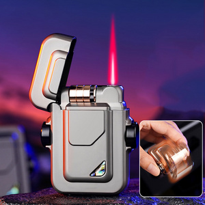 New Mecha Lighters Large Capacity Gas Tape Light Gas Lighters Windproof Red Flame Lighter