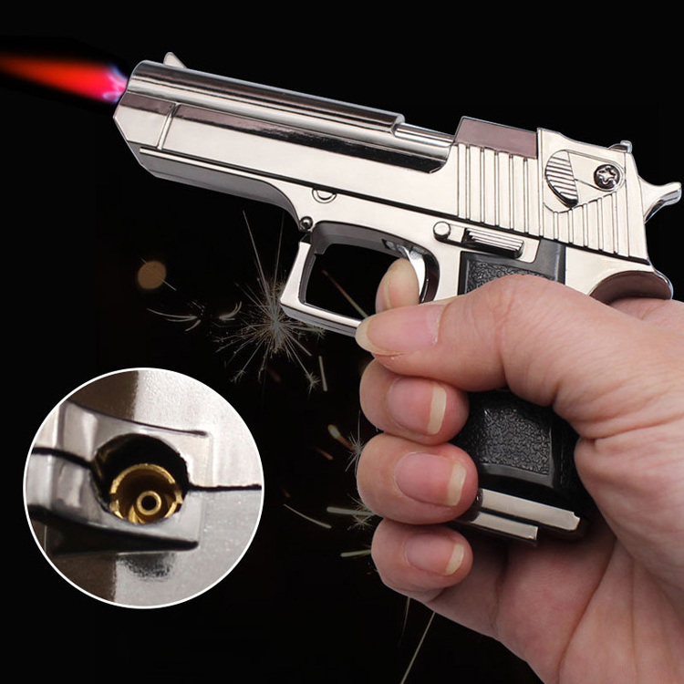 2023 Metal Pistol Lighter Gun Shaped Butane Torch Lighters Toy Models