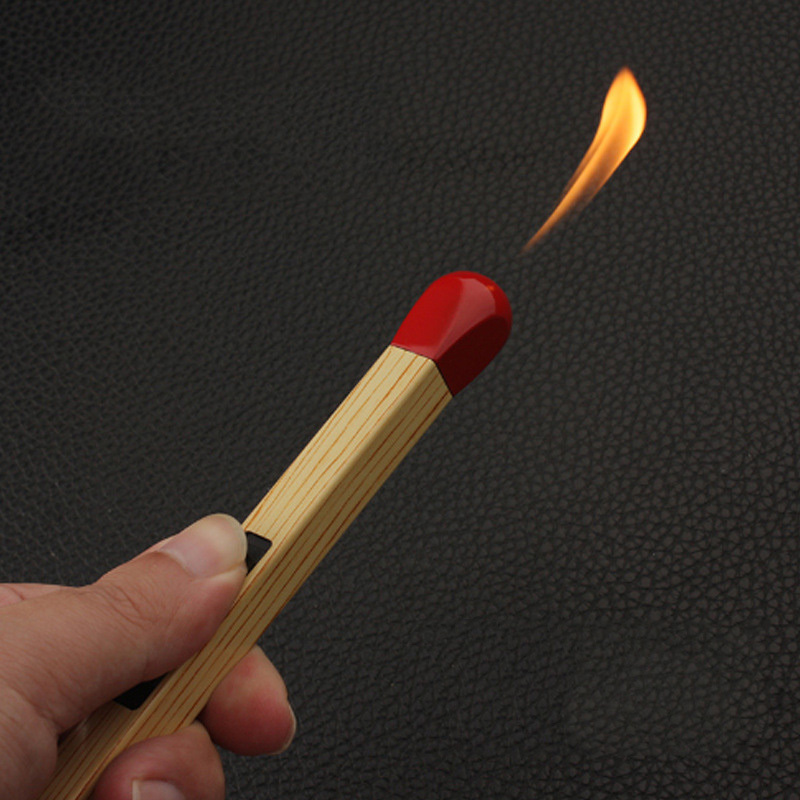 Hot Sale Matchstick wood grain luminous candle lighter Kitchen butane gas torch lighter