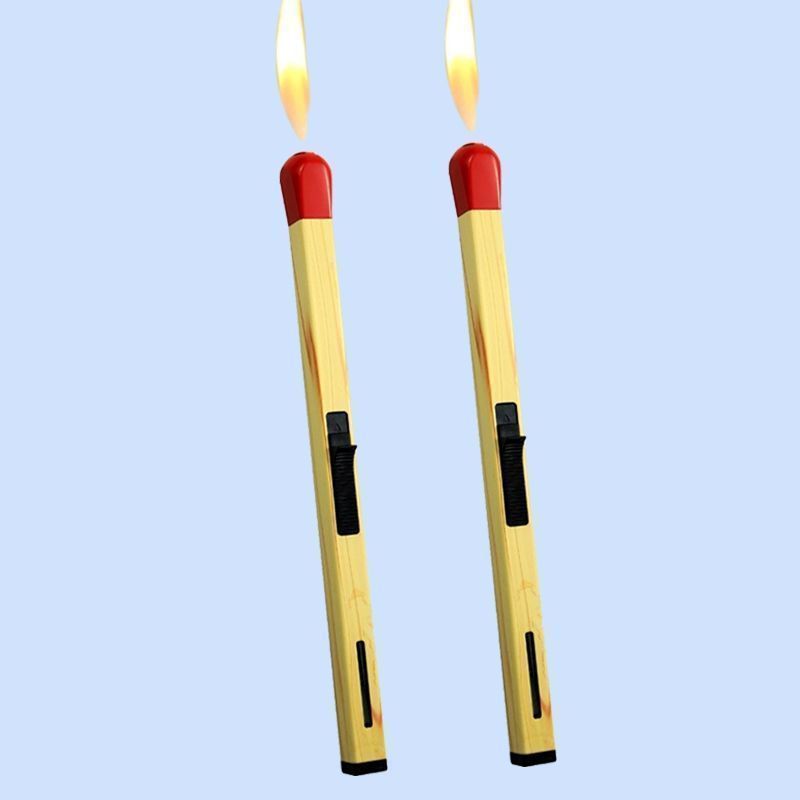 Hot Sale Matchstick wood grain luminous candle lighter Kitchen butane gas torch lighter