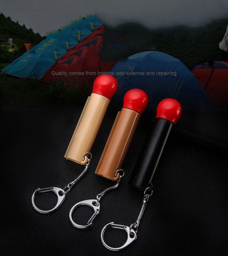 2024 New Creative Red match shape key chain Mini Kerosene lighter Durable metal fireproof outdoor lighter