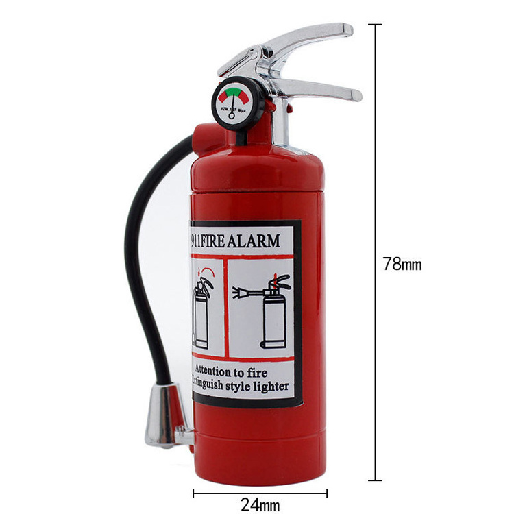 2023 Creative Shape Fire extinguisher lighter butane gas open flame lighter with lamp