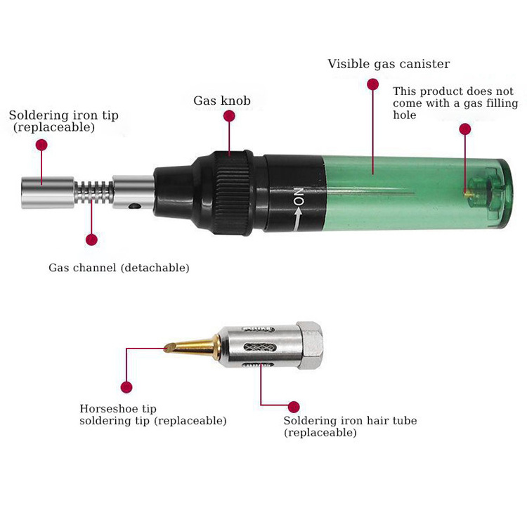 Small Pen Type Gas Soldering Iron Flamethrower Household Welding Repair Tools Gas Soldering Iron Head Accessories