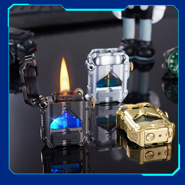 New transparent kerosene lighter Cool Mech metal creative mechanical lighter