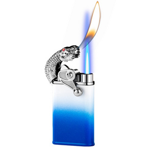 Fashion New design croc double flame 2.0 lighter custom logo wholesale lighter Straight flame custom logo torch lighters