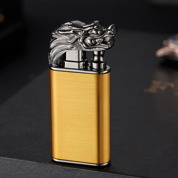 Classic dragon double flame lighter custom logo gas Dragon Lighter torch lighter