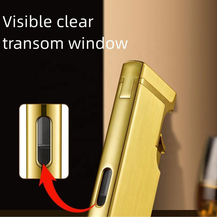 Creative Double Fire Windproof Lighter Transparent Gas Lighter Metal Open Flame Lighter