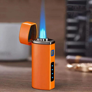 Factory Direct Sell Zinc Alloy 3 Jet Torch Lighter Gas with USB Rechargeable Butane Triple Jet Flame Torch Cigar Lighter