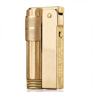 High-end mini compact kerosene lighter grinding wheel windproof oil metal lighter for cigarette