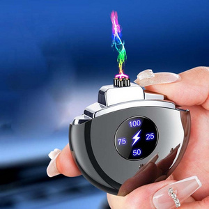 Space small flying saucer double arc lighter rechargeable digital display mini portable creative lighters