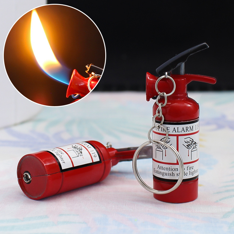 2023 Creative metal keychain lighter Personalized Cigar new peculiar fire extinguisher lighter wholesale