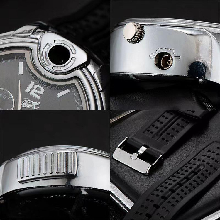 New clocks watches open flame lighters metal personalized gas cigarette lighters wholesale