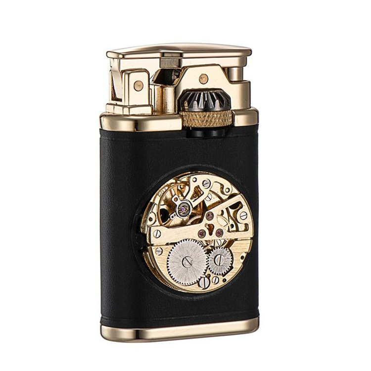 creative leather classic metal kerosene lighter Retro cigarette oil lighter for gift