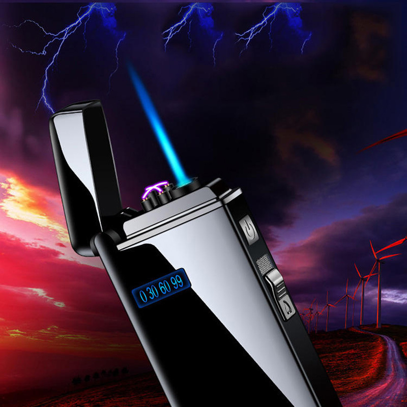 New Dual purpose gas electricity cigarette torch lighter Double arc electric lighter usb rechargeable