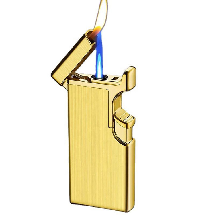 Creative Double Fire Windproof Lighter Transparent Gas Lighter Metal Open Flame Lighter