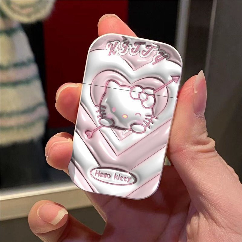 Fashion new cute creative windproof gas lighter sanrio hello kitty pochacco pink flame lighter kuromi lighter custom logo