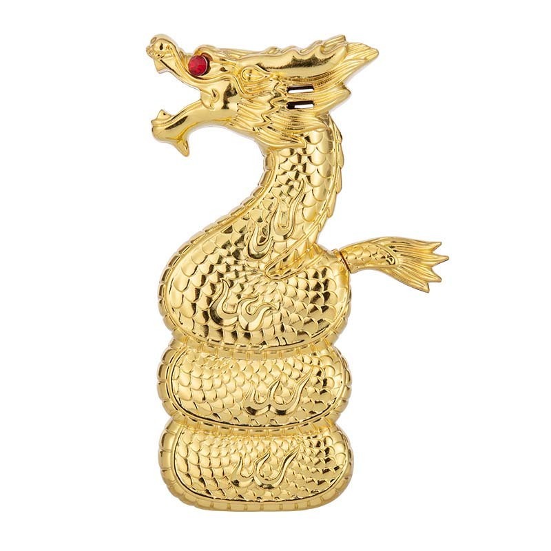 New Year of Dragon A Coiled Dragon Gas Lighter Red Flame Windproof Creative Cigarette Lighter