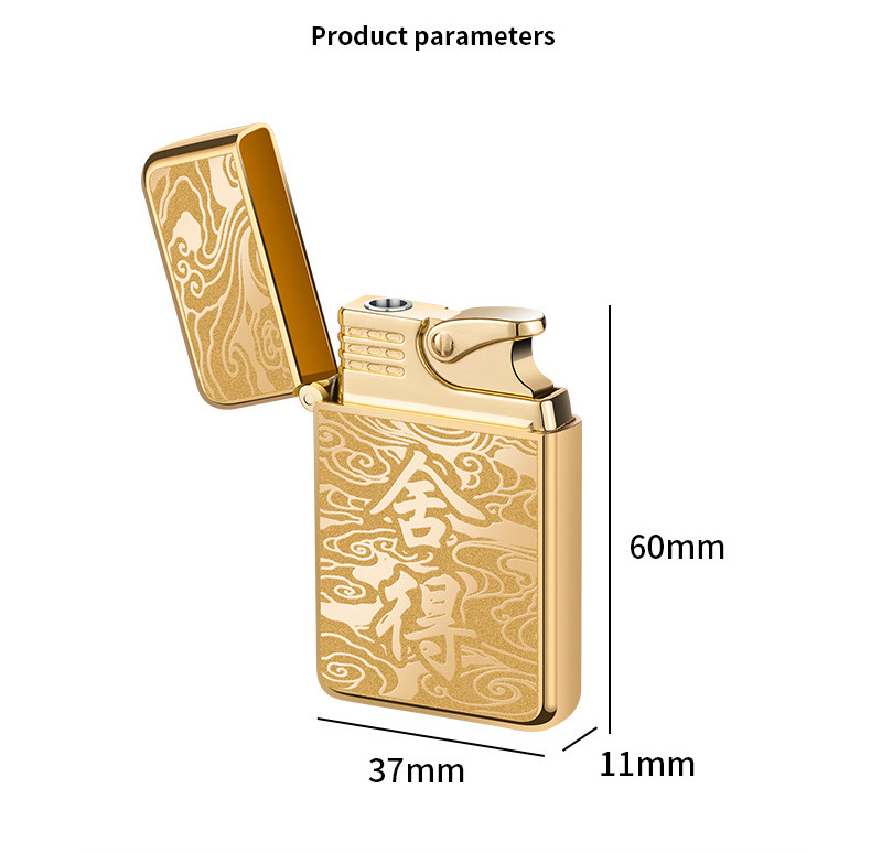 Hot Sale Creative waterproof metal lighter electroplating embossed red fire jet flame inflatable lighter for gift