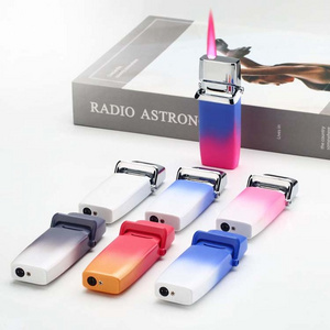 2024 New gas colored light gas lighter is easy to carry and has a windproof red flame, which can be used to light cigars