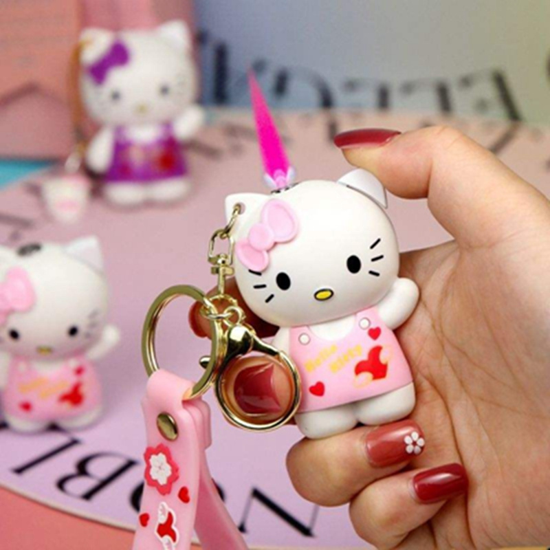 New 3D Bling Hello Kitty Lighter Cartoon Doll Red Flame Gas Lighter Windproof Cigarette Lighter For Girls