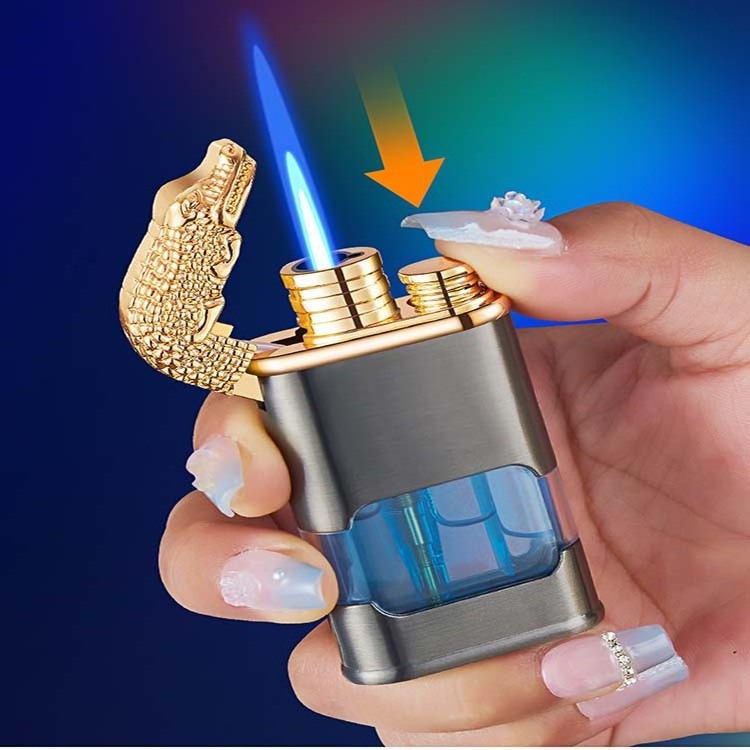 New Dragon,Crocodile, Lionhead, Dolphin Double Flame Torch Jet Cigarette Novelty Lighters gas Torch Custom Lighter