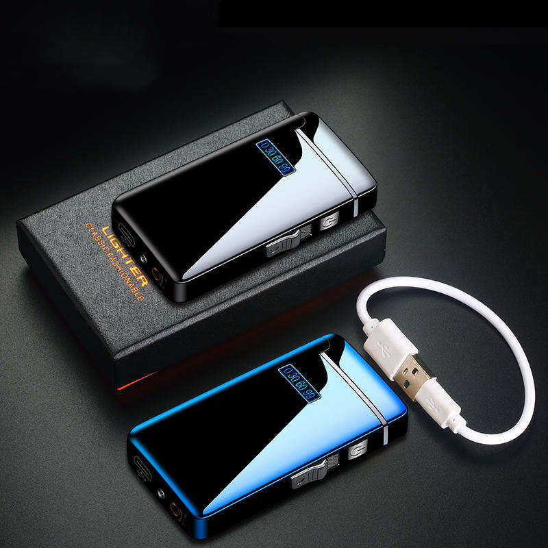 New Dual purpose gas electricity cigarette torch lighter Double arc electric lighter usb rechargeable