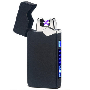 New Windproof Electric Double Arc Lighter USB Plasma Rechargeable Lighter with LED Battery Indicator