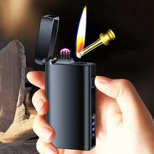 2024 Creative kerosene charging all-in-one match or double arc oil electric double lighter