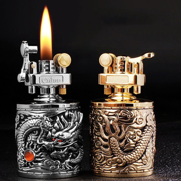 High Quality Candlestick type kerosene lighter windproof retro men's cigarette lighter