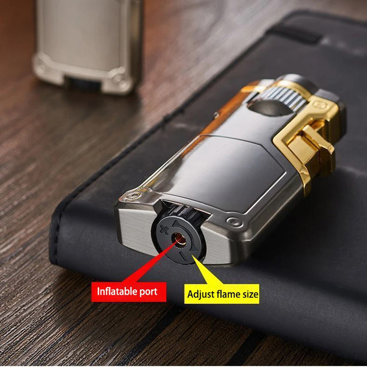 New Three Colors Flame Switch Cartoon Kuromi Lighter Metal windproof Butane Gas Cool Lighter