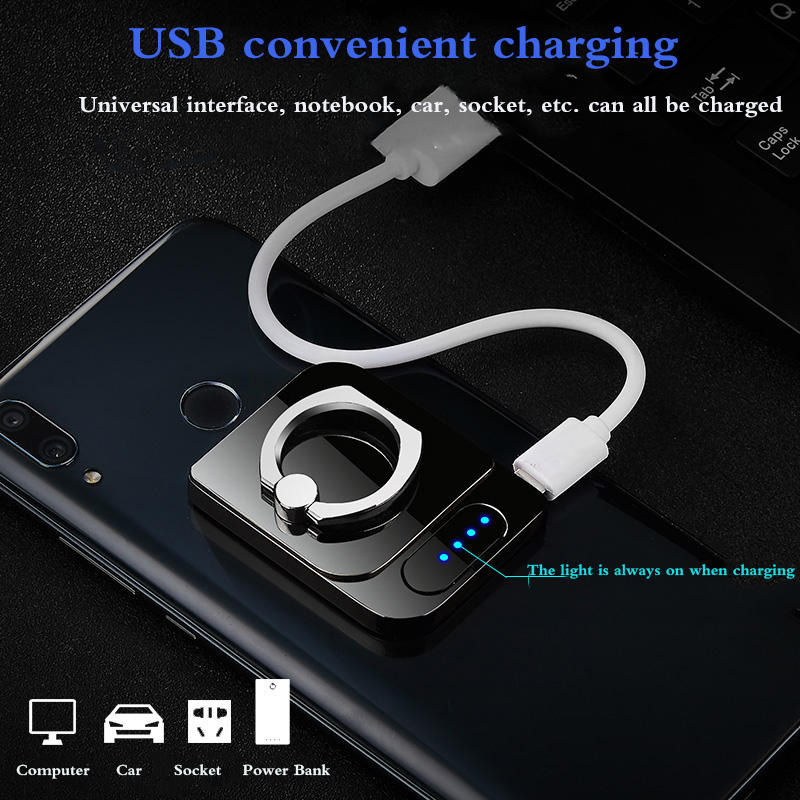 New Custom Logo Cool Windproof Electric Magnetic Mobile Phone Case Storage Holder Buckle USB Lighter Cigarette