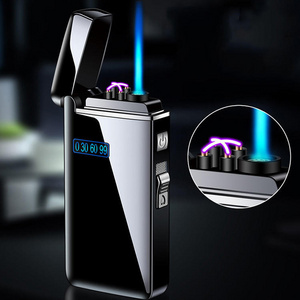 New Dual purpose gas electricity cigarette torch lighter Double arc electric lighter usb rechargeable