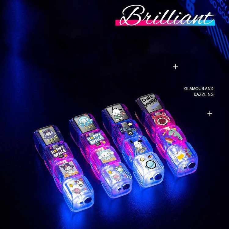 Wholesale Flashing Light Dice Lighter Pink Flame Kuromi Hello Kitty Lighter Inflatable Windproof lighter