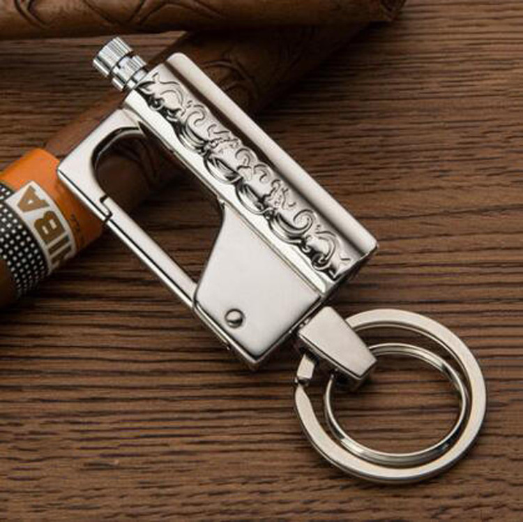 Wholesale Multifunctional Metal Portable Hitter Keychain Oil Ten Thousand Matches Cigarette Lighter