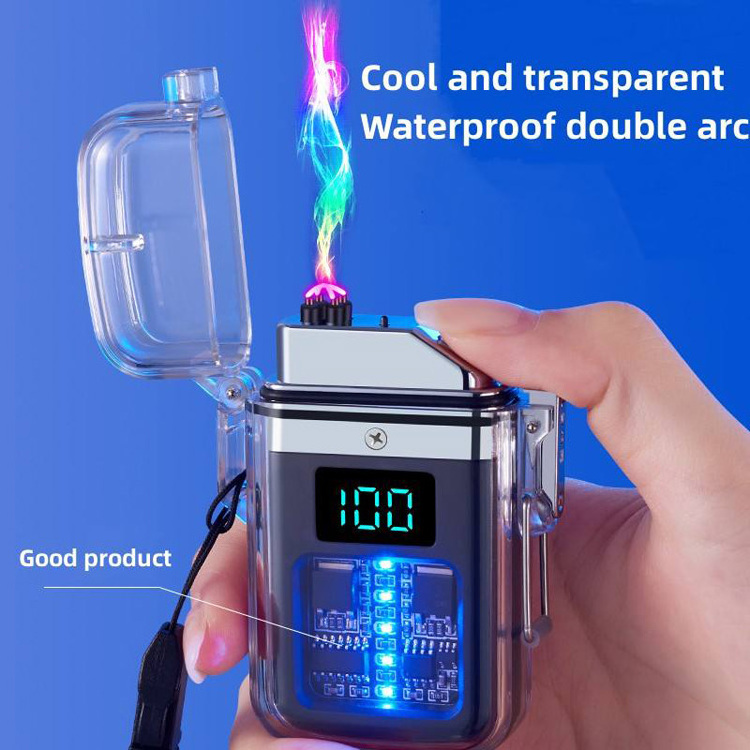 New Dual Arc Plasma Lighter USB Rechargeable Electronic Lighters Windproof Flameless Butane Free Electric Lighters